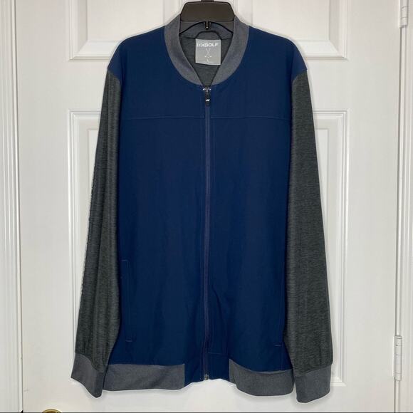 SKECHERS GO GOLF Mens Navy Blue Lightweight Long Sleeve Zip Up Jacket Size Large - Picture 1 of 9